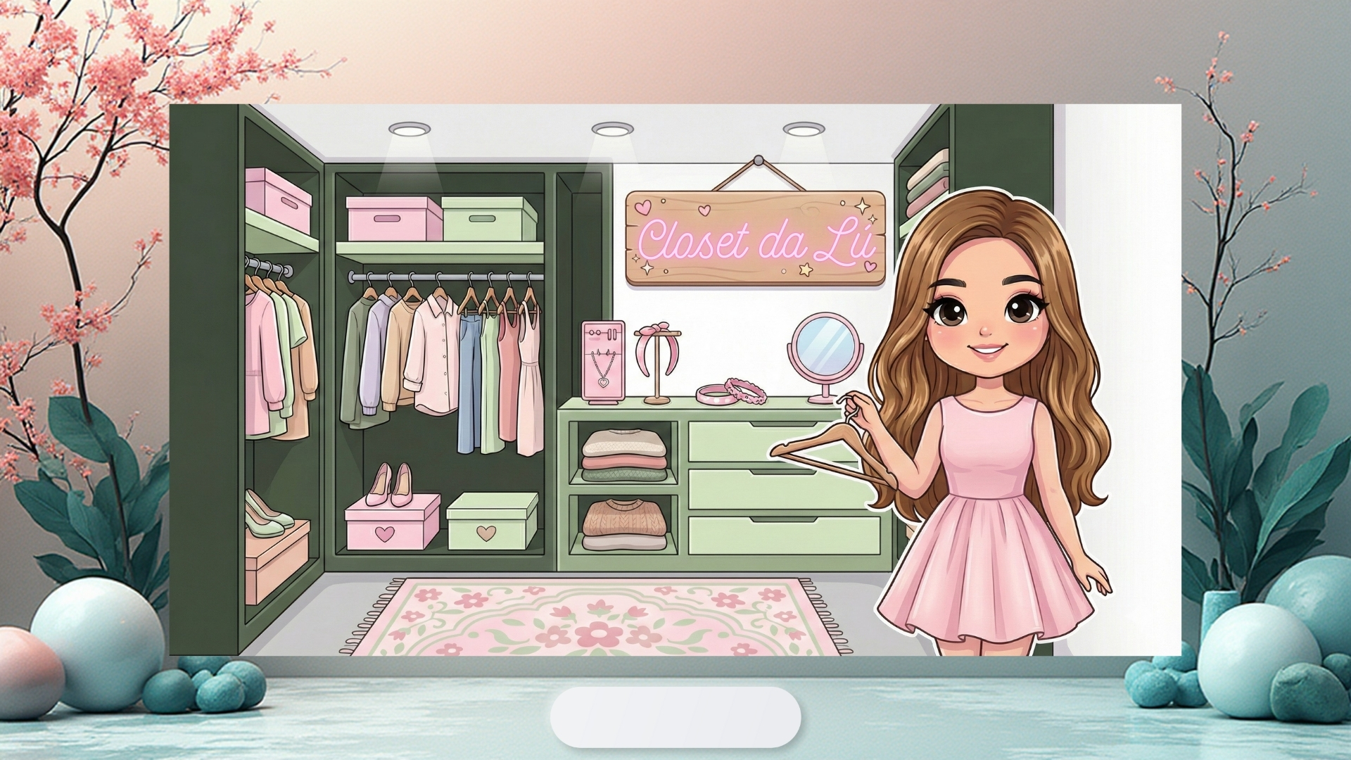 Closet da Lú - Ilustração do closet e da Lú
